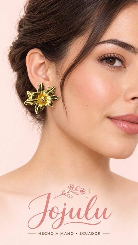 Aretes Flor Dorada