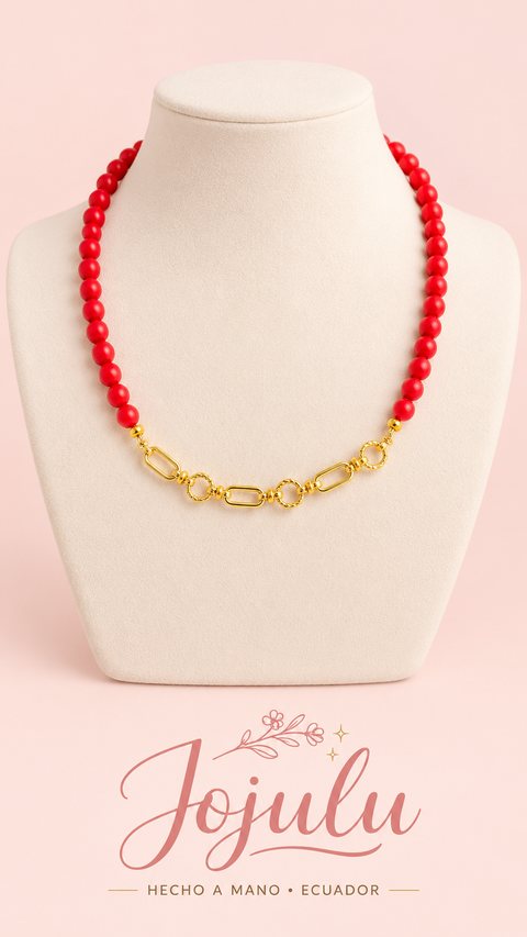 Collar Rojo Dorado — vista 1