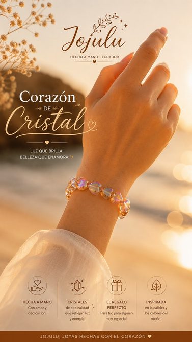 Pulsera Corazón de Cristal