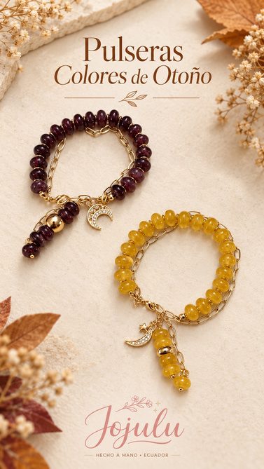 Pulsera Colores de Otoño Vino y amarillo