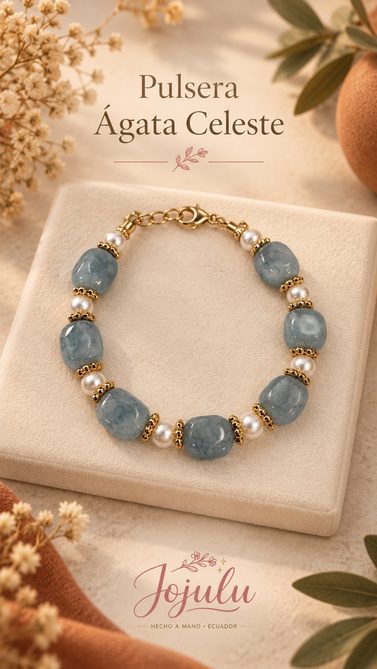 Pulsera Ágata Celeste