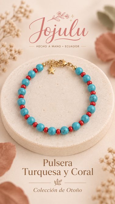 Pulsera Turquesa y Coral