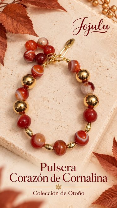 Pulsera Corazón de Cornalina