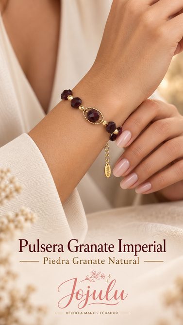 Pulsera Granate Imperial Piedra granate natural
