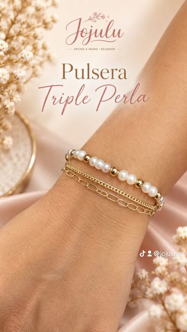 Pulsera Triple Perla