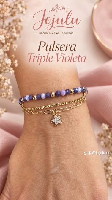 Pulsera Triple Violeta