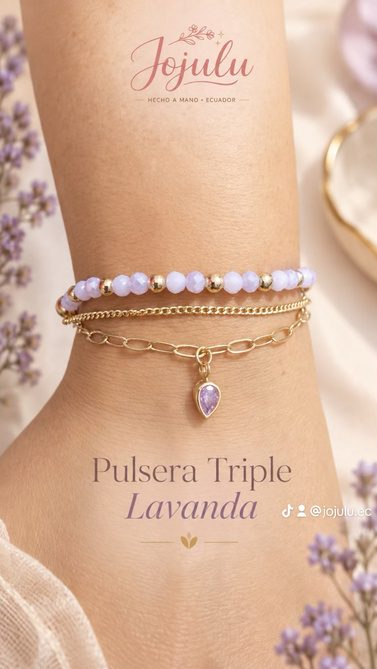 Pulsera Triple Lavanda
