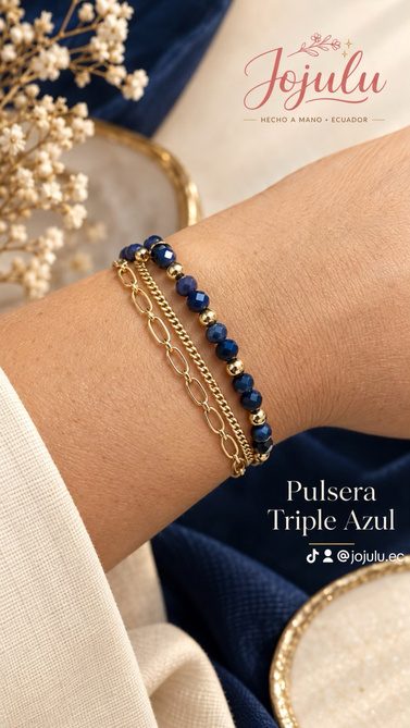 Pulsera Triple Azul