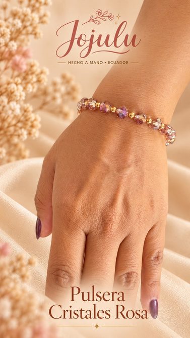 Pulsera Cristales Rosa