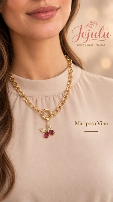 Collar Mariposa Vino