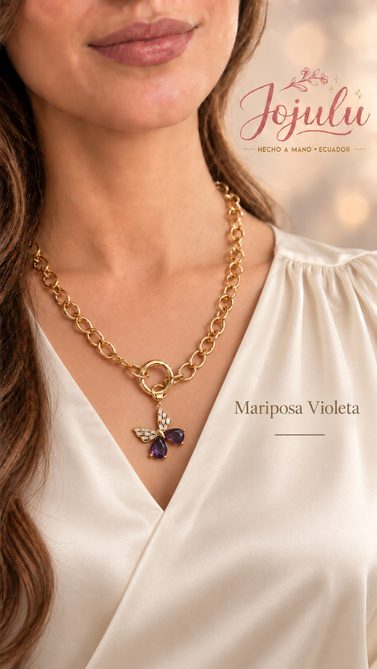Collar Mariposa Violeta