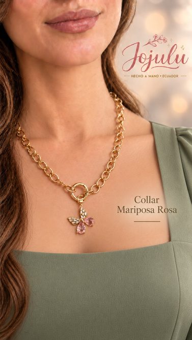 Collar Mariposa Rosa