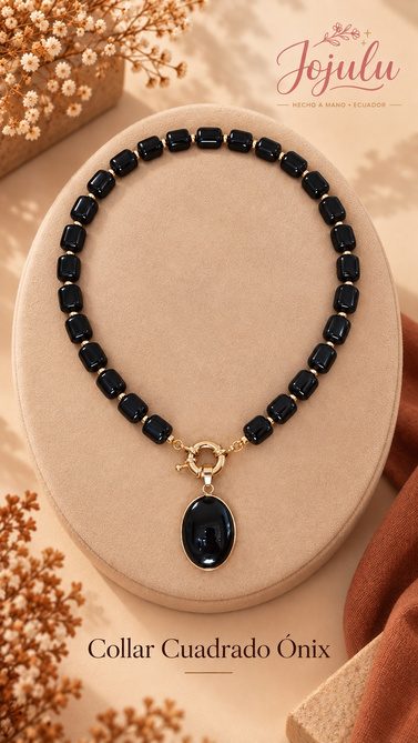 Collar Cuadrado Ónix