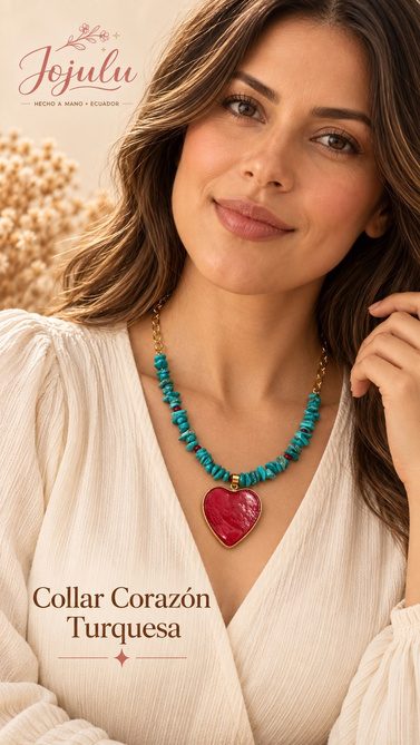 Collar Corazón Turquesa