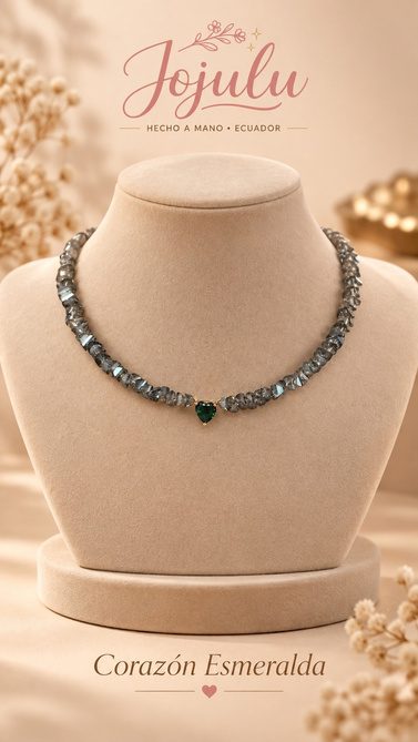 Collar Corazón Esmeralda