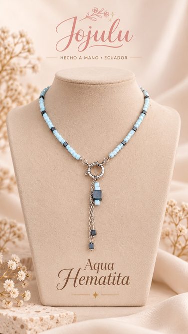 Collar Aqua Hematita