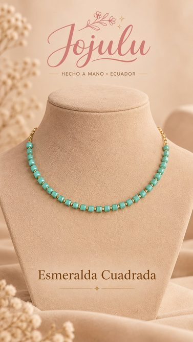 Collar Esmeralda Cuadrada