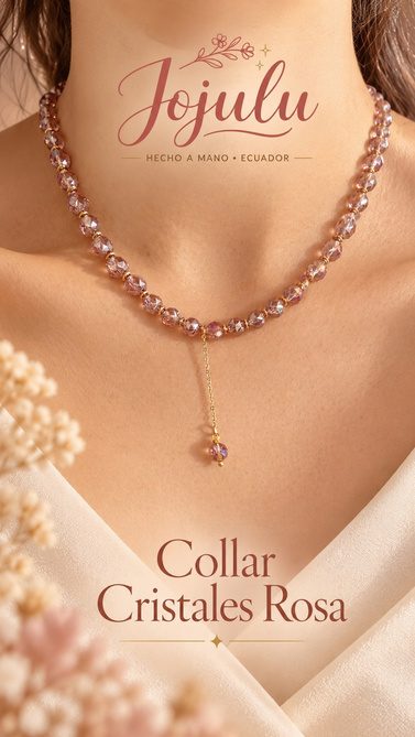 Collar Cristales Rosa