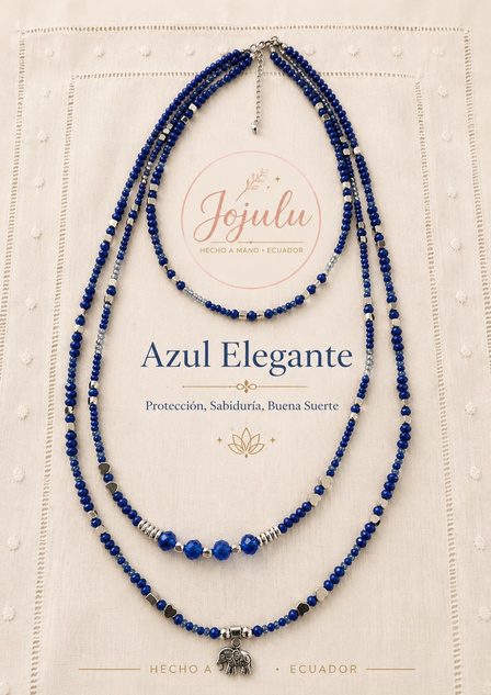 Collar Triple Azul