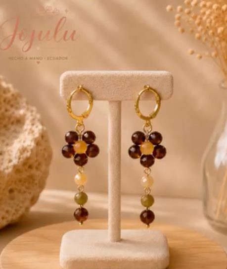Aretes Ámbar Dorado