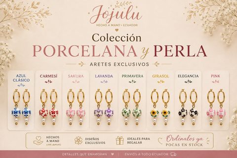 Aretes Porcelana y Perla